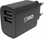 2GO Ladeger&auml;t 10W 2-Port 2x USB-A schwarz