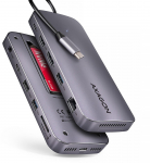 Axagon HMC-12GM2 USB hub 12in1 10Gbps HDMI DP LAN M.2