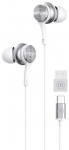 Maxell XC1 USB-C wired headphones with USB-A adapter white