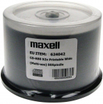 Maxell CD-R 700MB 52x 80 min Printable Disc Spindle