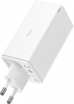 baseus GaN6 Pro wall charger 2xUSB-C + 2xUSB, 100W (white)