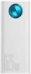 Baseus Amblight 65W QC3.0 PD 30000mAh akupank valge