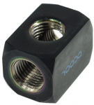 Alphacool HF connection terminal TEE T-piece round, G1/4 - deep black