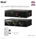 CLUB 3D 3 to 1 HDMI 8K60Hz Switch
