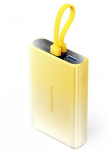 Vention 10000mAh power bank with LED display, USB-C + Lightning + USB-A, 22.5W (yellow)