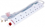 MicroConnect 6 gang UK Surge Protected Power Strip 2M White 6-way UK Surge Protected Power Strip 2M White