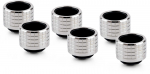 Thermal Grizzly DeltaMate Compression Fitting, Brass - Gloss Nickel, HT16, 6-Pack