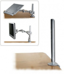 Lindy 450mm Pole with Desk Clamp Colour: Silver