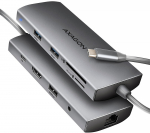 AXAGON HMC-8HLSA USB-C 3.2 Gen 1 Multiport Hub 9-in-1 with 4K HDMI, SD/microSD, LAN