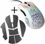Glorious Model D Gaming Mouse - White, Glossy + Black Grip Tape