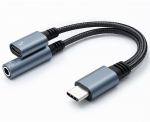 Qoltec Adapter 2w1 USB C USB C Jack 3.5mm PD 15W