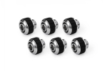 Alphacool Apex Grip SoftTube fitting 13/10mm G1/4 chrome set of 6
