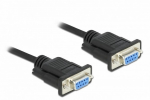 Delock RS-232 Kabel Seriell D-Sub9 Buchse zu Buchse Nullmodem mit schmalem Steckergeh&auml;use 2 m