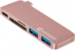 eSTUFF USB-C Slot-in Hub RoseAllure Series2 x USB 3.0 + 1 x USB C 29W PD. 5 Gbps SD/MicroSD Card reader