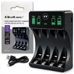 Qoltec Ni-MH battery charger R03 AAA R6 AA