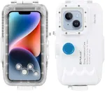 Puluz Waterproof iPhone Case (40m) with One-Way Valve (White)