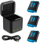 Telesin 3-slot charger Box + 3 batteries for GoPro Hero 12 / 11 / 10 / 9