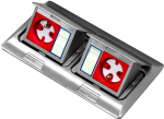 Bachmann Mini floor box 2x3M, double flip-up for 22.5x45 mm