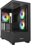 Sharkoon ELITE SHARK CM100 black PC case with 2 tempered glass