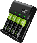 Greencell VitalCharger charger 4x Batteries AA 2000mAh