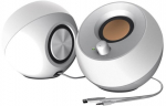 Creative Pebble Modern 2.0 USB & 3.5mm AUX Desktop Speakers, White