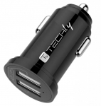 TECHLY Mini Car Charger 2 USB-A Ports
