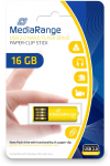 MediaRange USB nano flash drive, paper-clip stick, yellow, 16GB