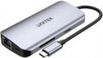 UNITEK ACTIVE HUB USB-C 2X HDMI 4K, RJ45, PD 100W