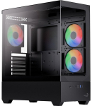 AeroCool P500D-G-BK-v1 case, black, 2x tempered glass