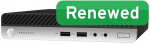 HP Renewed Grade B | ProDesk 600 G4 DM | Intel Core i3 | i3‑8100T | 8 GB | NVMe | 128 GB | Intel UHD Graphics 630 | Wind