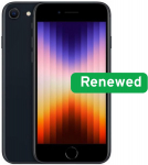 Apple Renewed Grade A | Apple iPhone SE (2022) | Midnight | 4.7 " | Retina HD | A15 Bionic | 4 GB | 64 GB | iOS
