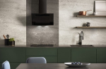 Vertical Eco Duo Glass Wall-Mounted Chimney Hood Black