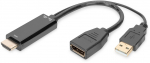 DIGITUS HDMI M to DP F external Power 4K