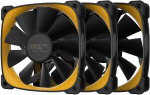 Geometric Future Squama 2505Y 3-Pack 120mm Cooling Fans, Black/Yellow
