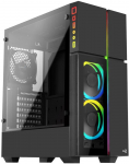 Aerocool Playa Midi-Tower, Tempered Glass - schwarz