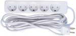 MicroConnect 5-way Danish Power Strip 5mWith Earth, without ON/OFF Switch