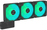 APNX FP1-R PWM Fan, Reverse Blade, ARGB - 3-Pack, Black