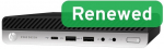 HP Renewed Grade A | ProDesk 600 G5 DM | Intel Core i3 | i3-9100T | 8 GB | NVMe | 128 GB | Intel UHD Graphics 630 | Wind