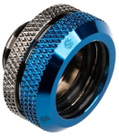 Bitspower Multi-Link Adapter Anschluss gerade G1/4 Zoll AG auf 16mm AD Hardtube - schwarz gl&auml;nzend/blau