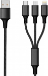 2GO 3in1 USB Ladekabel Micro-USB,Lightn.,USB-C Nylon 3m sw