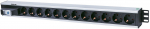 Intellinet Vertical Rackmount 12-Way Power Strip - German Type, With Single Air Switch, No Surge Protection