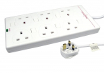 MicroConnect 6-way UK Socket 2M White