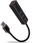 AXAGON HMA-CR3A Multiport-Hub, USB 3.0 Typ A, 3x USB-A, SD, microSD