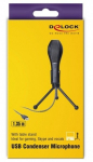 Delock USB Condenser Microphone with Table Stand - ideal for gaming, Skype and vocals