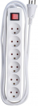 MicroConnect Power strip 6 outlets 3m WhiteWith ON/OF switch and child protection SKI aftale