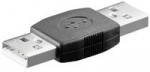 Adapter Gender Changer USB, AM/AM, Black