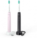 Philips 3100 series HX3675/15 2-pack sonic electric toothbrushes - black & pink