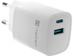 NATEC Charger Ribera GaN USB-A+USB-C 30W