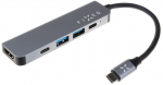 Fixed 5-port USB-C HUB Mini for Laptops & Tablets, Gray
