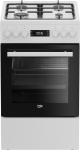 Beko FSM51339DWDS gas/electric cooker, white, 50 cm, grill, LED